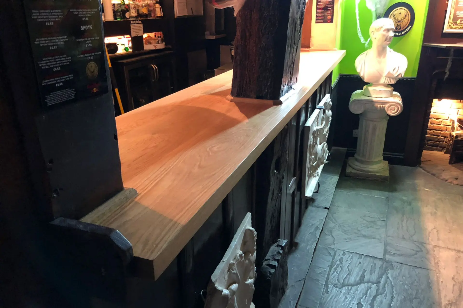 fitted timber oak bar counter top