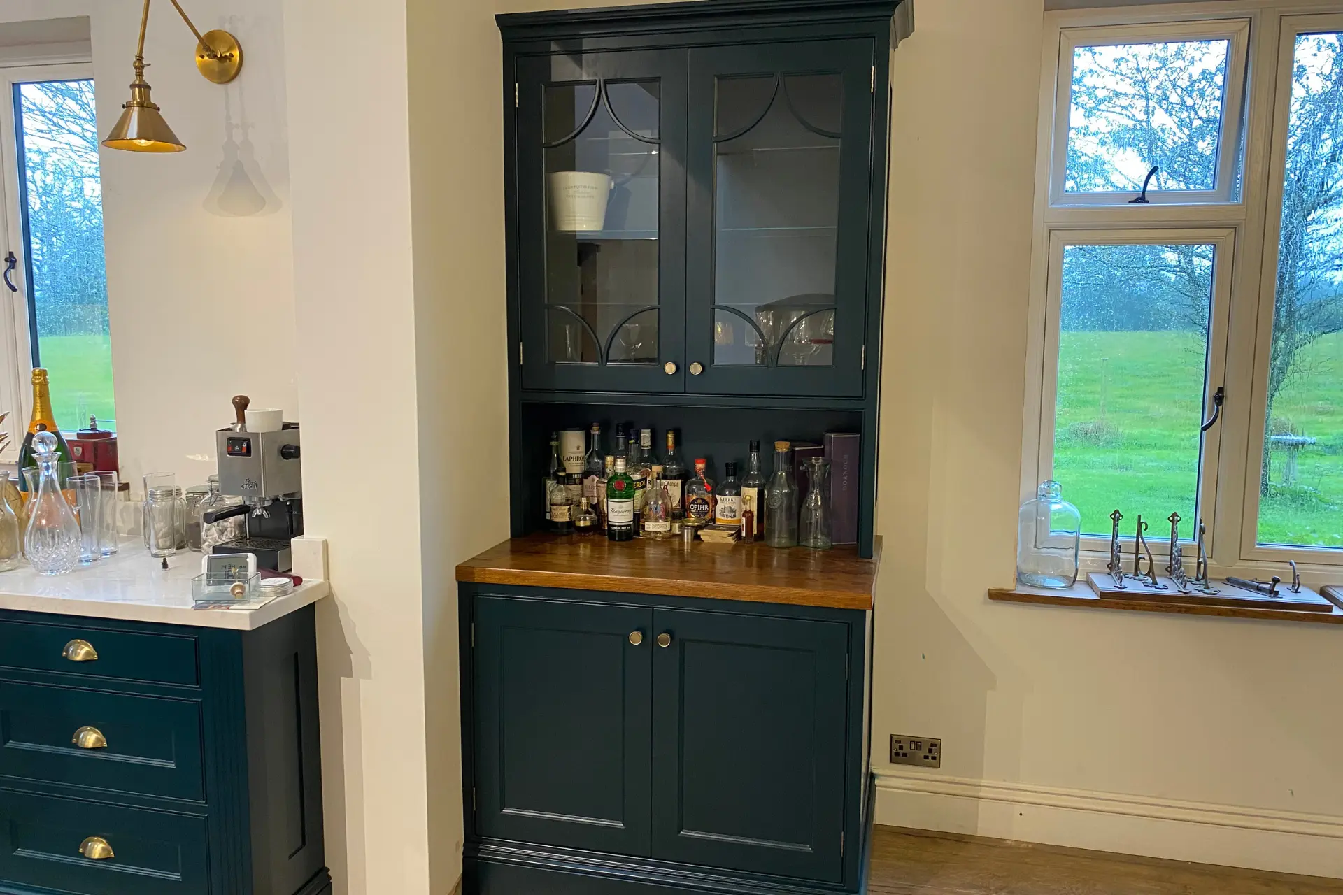 dark green bespoke joinery dresser