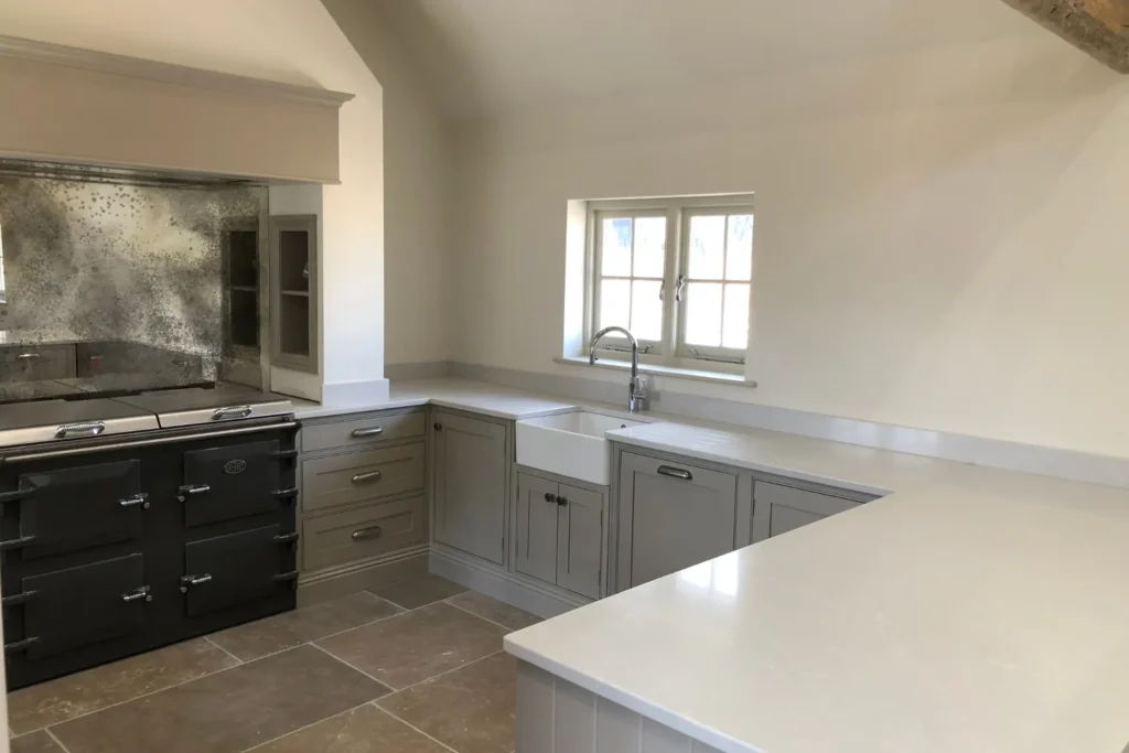 Contemporary vs Classic Kitchens white and grey kitchen
