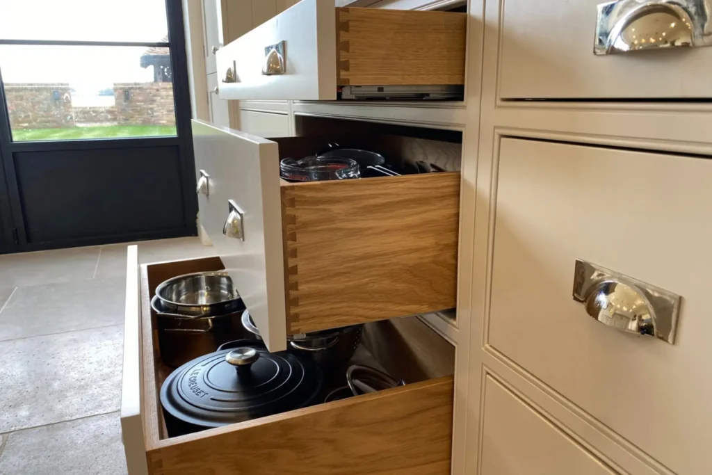 Shaker Kitchen with a Curved Island